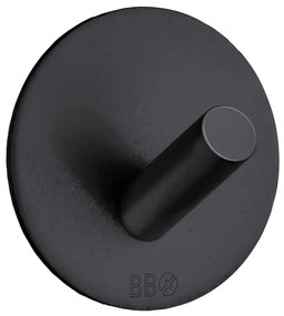 Smedbo Beslagsboden Handdoekhouder - 4.8x4.8x2.2cm - zelfklevend - RVS - Mat Zwart BK1091