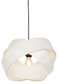 Stoffen Moderne hanglamp wit met zwart - Cloth Modern E27 rond Binnenverlichting Lamp