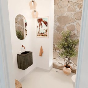 Mondiaz Joya 40cm toiletmeubel shadow met wastafel faye rechts zonder kraangat urban