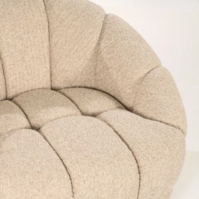 Ronde Fauteuil Draaibaar Boucle Beige