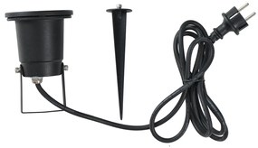 Prikspot zwart incl. LED verstelbaar IP65 met snoer en stekker - Basic
