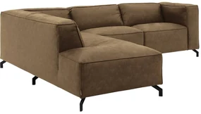 Goossens Bank Calvin groen, micro leer, 2,5-zits, modern design met ligelement links