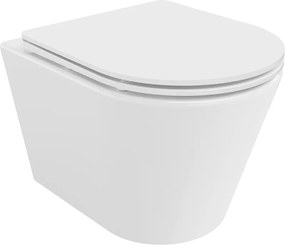 Mexen Rico Rimless hangend toilet met zacht sluitende slanke duroplast zitting, wit glans - 30720300