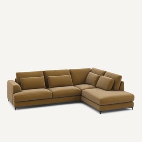 Omvormbare hoekbank rechts, linnen fluweel, Marsile