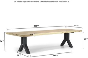 Dining Tuintafel   300 cm Teak Taupe  Woodside