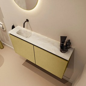 Mondiaz Ture DLux toiletmeubel 100cm oro met wastafel ostra links zonder kraangat