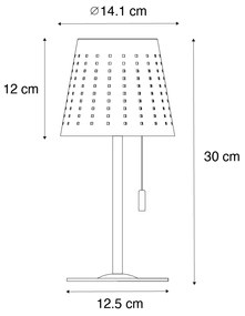 Buitenlamp Set van 2 tafellampen wit incl. LED 3-staps dimbaar oplaadbaar en solar - Ferre Design IP44 Buitenverlichting