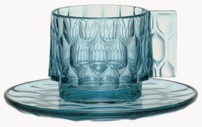 Koffiekopjes met schoteltjes Jellies met structuurpatroon, 4 stuks