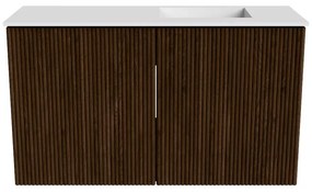 Mondiaz Joya 70cm toiletmeubel walnut met wastafel faye rechts zonder kraangat talc