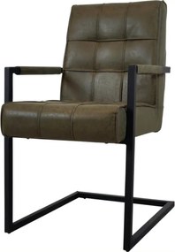 Eetkamerstoel - Jupiter - stof Bull lederlook groen