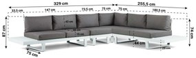 Hoek loungeset 6 personen Aluminium Wit  Lifestyle Garden Furniture Lorenzo