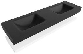 Zaro Alan badmeubel 160cm met planchet talc en vrijhangende wastafel cloud dubbel 2 kraangaten urban