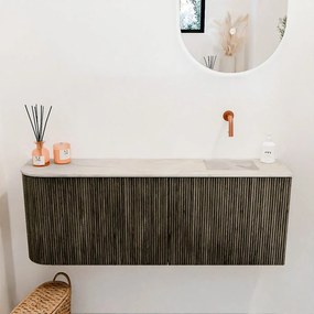 Mondiaz Joya DLux 110cm toiletmeubel ronding links shadow met wastafel faye rechts zonder kraangat ostra