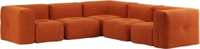 Soft Zitzak Indoor 5 Seater Hoekbank - Orange Jaquard