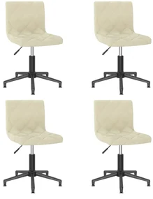 vidaXL Eetkamerstoelen draaibaar 4 st fluweel crèmekleurig