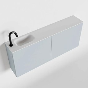 Zaro Polly toiletmeubel 120cm clay met witte wastafel met kraangat links