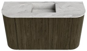 Mondiaz Joya DLux 75cm toiletmeubel ronding links/rechts shadow met wastafel faye midden zonder kraangat glace