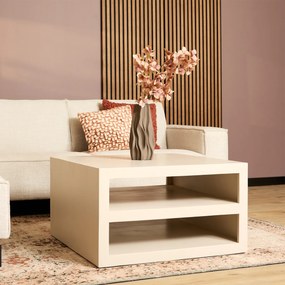 Starfurn Brussel Vierkante Salontafel Beige Hout - 80 X 80cm.