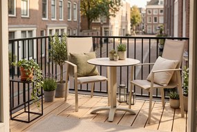 Tuinset Ronde Tuintafel 2 personen 70 cm Aluminium Zand/Beige  Lifestyle Garden Furniture Ultimate/Talao
