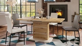 Mazzoni PIANO eiken artisan / beige - moderne uitschuifbare tafel tot 200 cm