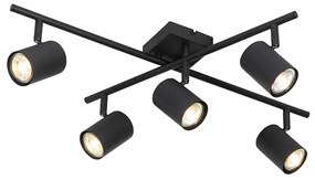 Moderne plafondlamp zwart 5-lichts verstelbaar vierkant - Jeana Modern GU10 Binnenverlichting Lamp