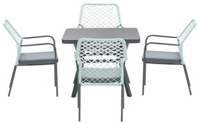 Garden Impressions Ross tuinset 5-delig zacht groen - Mina tuintafel 90x90 cm