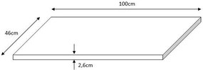 Fontana Rovigo badmeubel toppaneel 100x46cm kasteel bruin