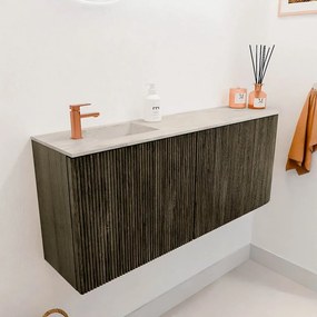 Mondiaz Joya DLux 100cm toiletmeubel ronding rechts shadow met wastafel faye links 1 kraangat ostra