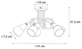 Klassieke plafondlamp goud met opaal glas 5-lichts - Inez Klassiek / Antiek E14 Binnenverlichting Lamp