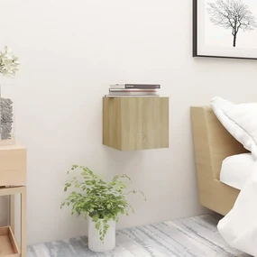 vidaXL Nachtkastjes 2 st 30,5x30x30 cm spaanplaat sonoma eikenkleurig