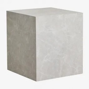 Vierkante Bijzettafel 45x45 Cm In Mdf Aria Wit Marmer - Sklum