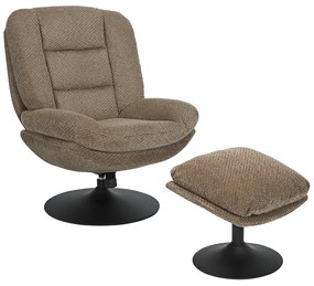 Fauteuil Met Voetensteun Bruin