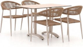 + 10% kassakorting | Diningset Manifesto | 4 personen kunststof | Tuinset stapelbaar | 5-delig | Kees Smit Tuinmeubelen