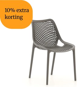 + 10% kassakorting | Dining tuinstoel | Forza  Ripi | Kunststof | Grijs | Stapelbaar | Kees Smit Tuinmeubelen