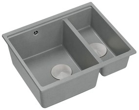 granieten spoelbak Logan 150 Grey Metallic