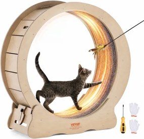 VEVOR Kattenloopwiel, 750 mm, Loopband voor binnen met afneembare loopband, Kattenplaagmachine voor hardlopen, wandelen en training, Loopwiel voor katten, Geschikt voor de meeste katten tot 3,6 kg