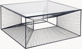Handgemaakte salontafel Dimension met glazen tafelblad