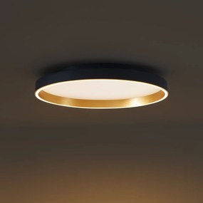 Design plafondlamp zwart met goud 60cm incl. LED 3-way switch - Ingo