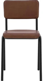 Goossens Eetkamerstoel Chaplin cognac leer leuning, urban industrieel