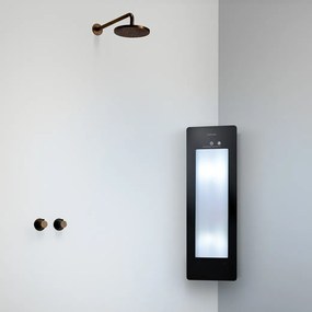 Sunshower Round Plus Small Black infraroodlamp en UV 33x95x10cm hoekopbouw