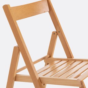 Set van 2 plooibare stoelen, massief beukenhout, Yann