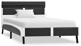 vidaXL Bedframe met LED kunstleer grijs 90x200 cm