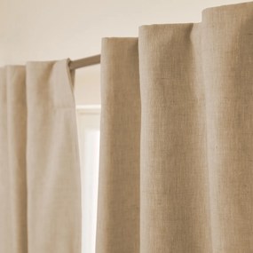 Verduisteringsgordijn van gewassen linnen, verborgen lipjes, Private