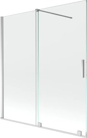 Mexen Velar badwand, 2-delig schuifbaar 150 x 150 cm, transparant, chroom - 896-150-000-01-01