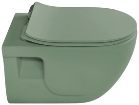 Sapho Brilla randloos toilet met zitting 36.5x53cm groen mat