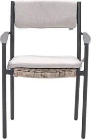 Garden Impressions Lily tuinstoel donker grijs - 4 stuks