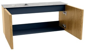 Mondiaz Joya DLux 90cm toiletmeubel oak met wastafel faye links zonder kraangat glace