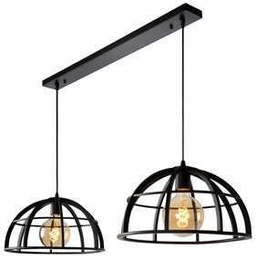 Lucide Dikra hanglamp 110cm 2x E27 zwart