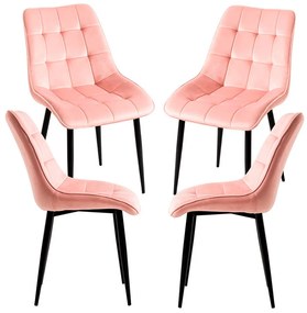 Set van 4 fluwelen Cade Stoelen