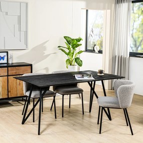 Eettafel Accaciahout Met Staal Zwart - 160 X 90cm.